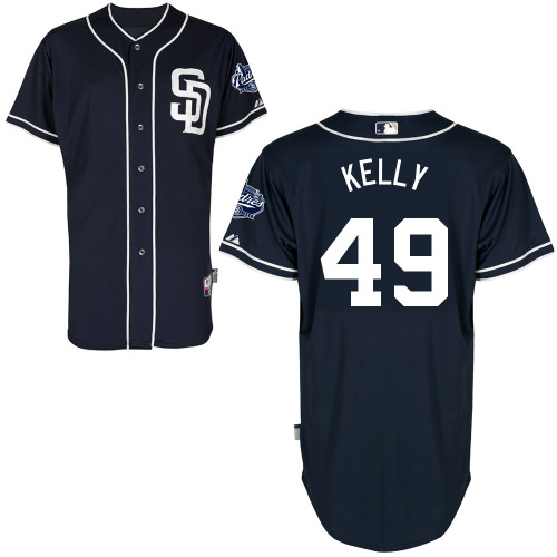 Casey Kelly #49 Youth Baseball Jersey-San Diego Padres Authentic Alternate 1 Cool Base MLB Jersey